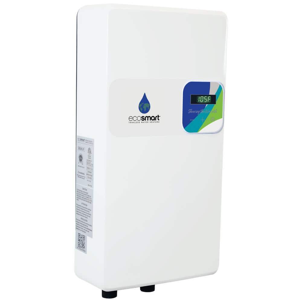 EcoSmart ECOS 18 Tankless Electric Water Heater, 18 Kw at 240 Volts, 75 Amps with Patented Self Modulating Technology
