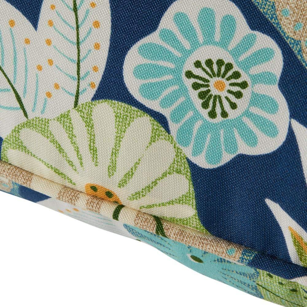 Greendale Home Fashions 2-Piece Marlow Blue Floral 24"W Premium Deep Seat Cushion Set