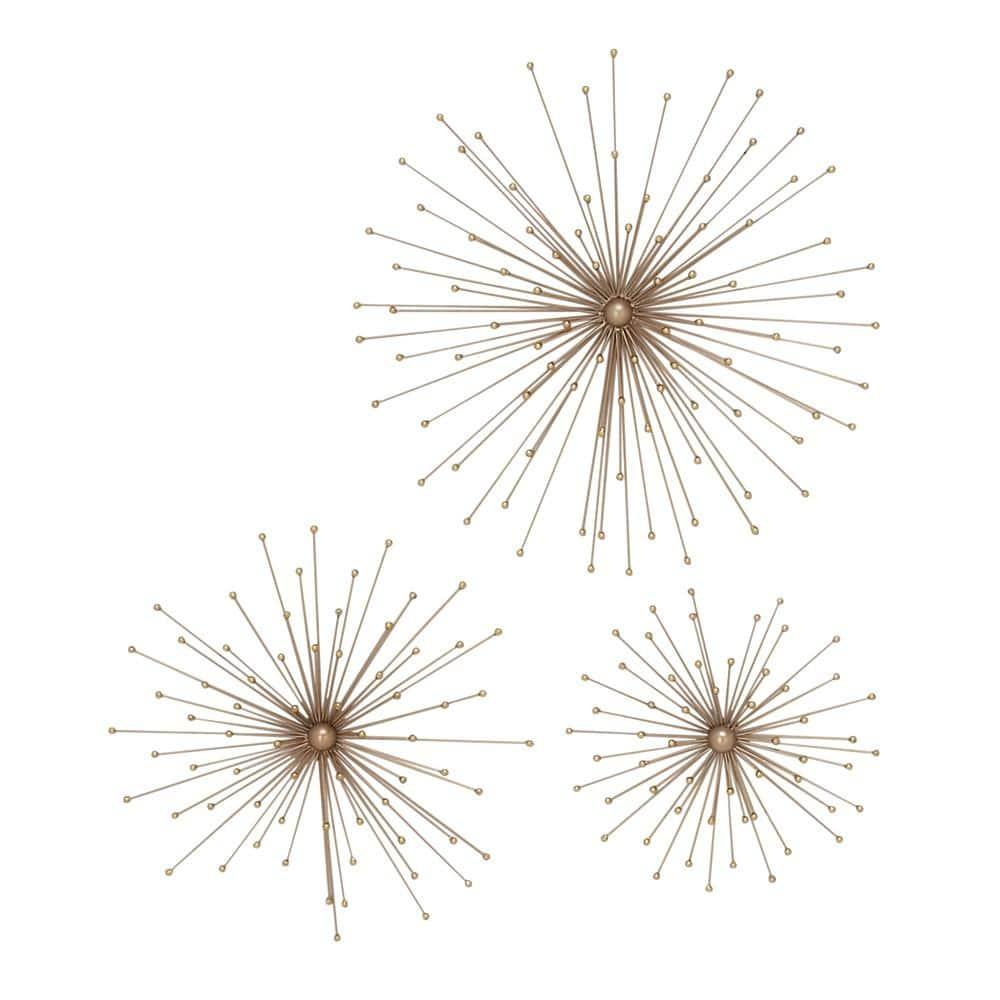 George Oliver Metal 3D Starburst Gold Wall Decor Set