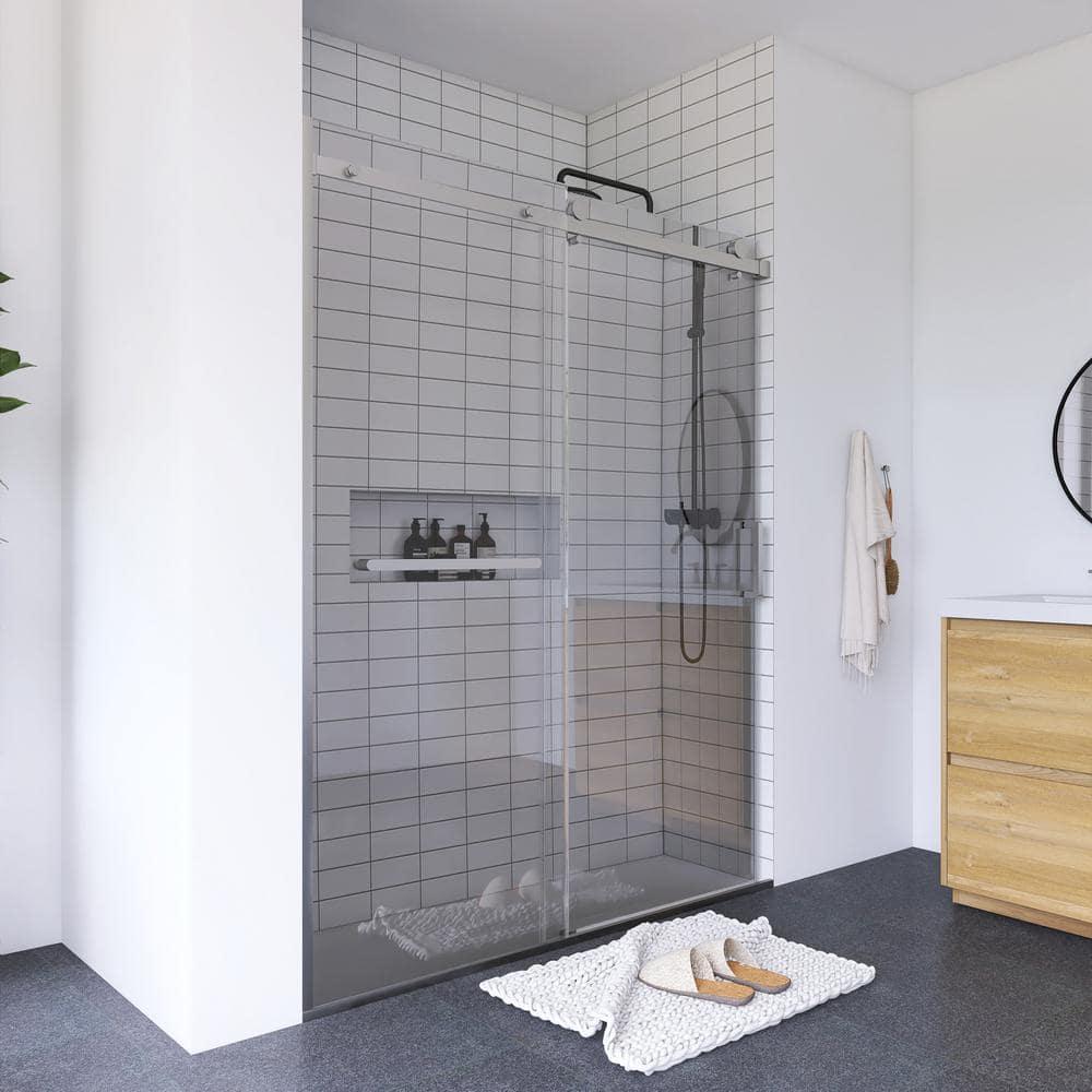 56"-60 ‘W x 75’ Aluminum Framed Single Slide Design Shower Door