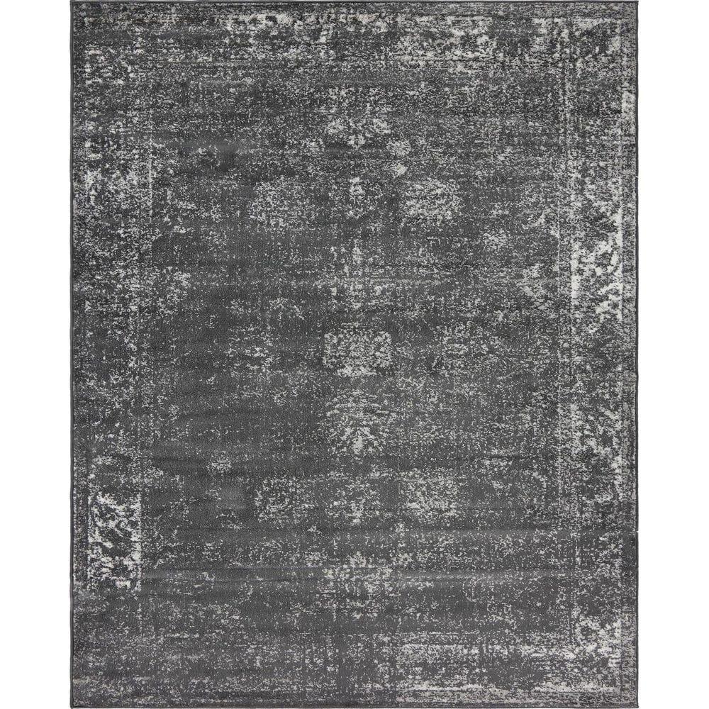 Unique Loom 7' 10 x 10' 0 Rectangle Sofia Dark Gray Area Rug