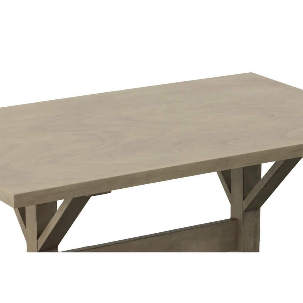 Carolina Living 48" Florence Trestle Dining Table Weathered Gray: Mid-Century Modern, MDF & Wood Veneer, Seats 4