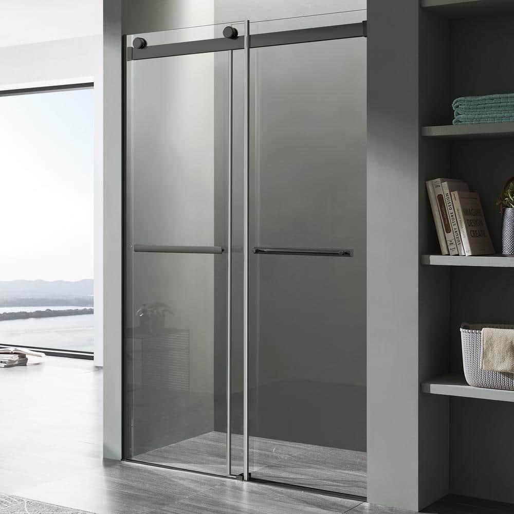 Kahn 60" W x 76" H Double Sliding Frameless Shower Door