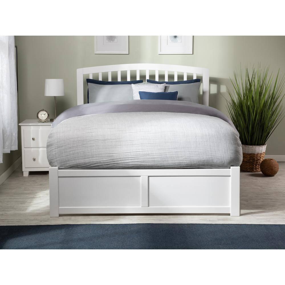Richmond Platform Bed with Flat Panel Foot Board and 2 Urban Bed Drawers in, Multiple Colors and Sizes