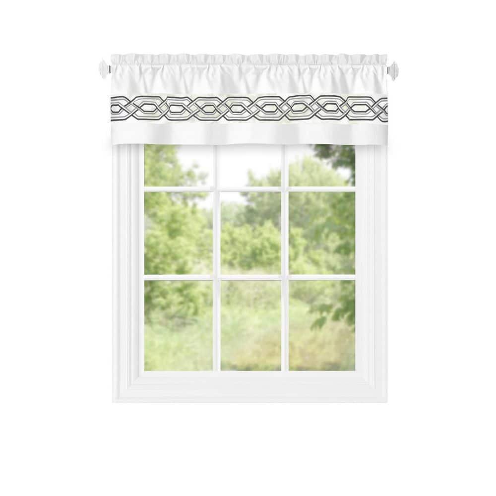 Achim Paige Rod Pocket Light Filtering Curtain Valance, White, 55" x 13"