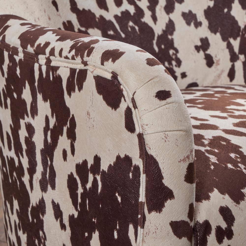 Noble House Siena Classic Milk Cow Velvet Club Chair, Beige