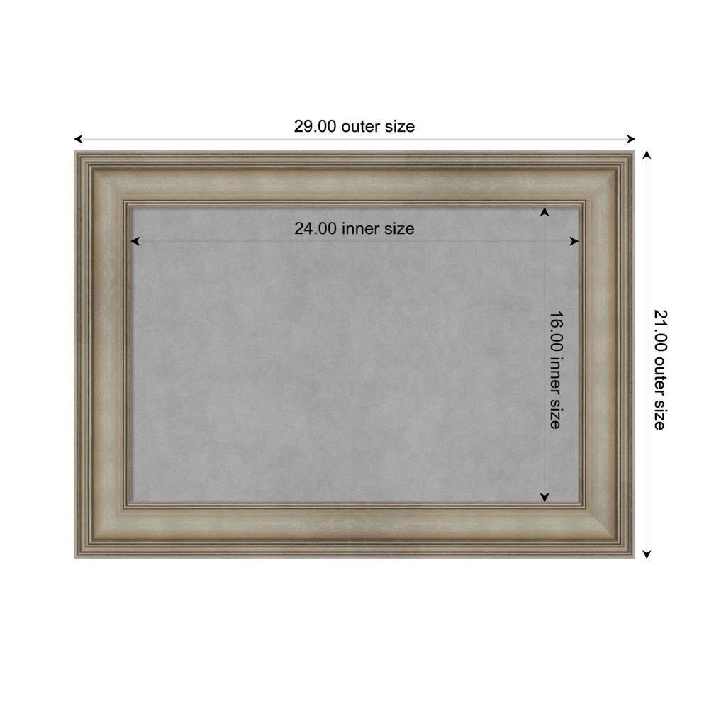 Amanti Art Mezzanine Antique Silver Narrow Framed Magnetic Board 29 x 21 in.