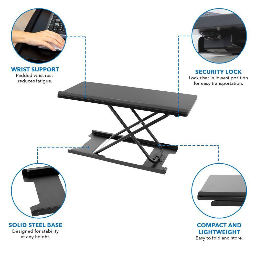 Mount-It! Height Adjustable Standing Keyboard Tray for Desktop, Sit Stand Key Board & Mouse Platform
