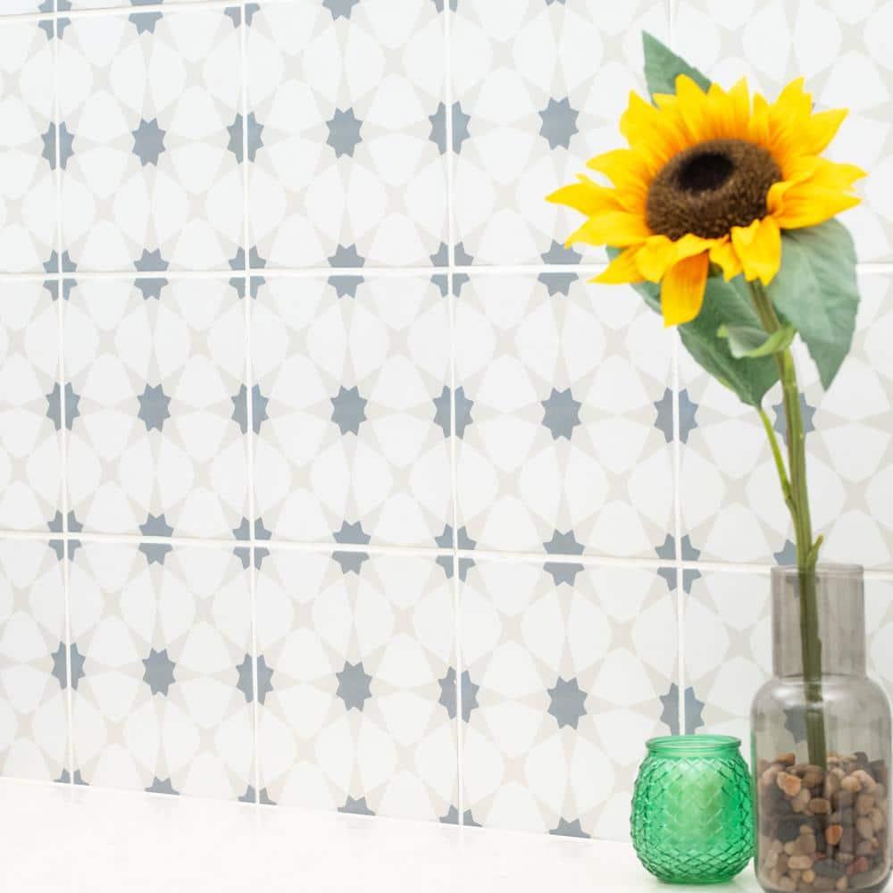 Amara 8" x 8" Encaustic Look Matte Porcelain Floor & Wall Tile