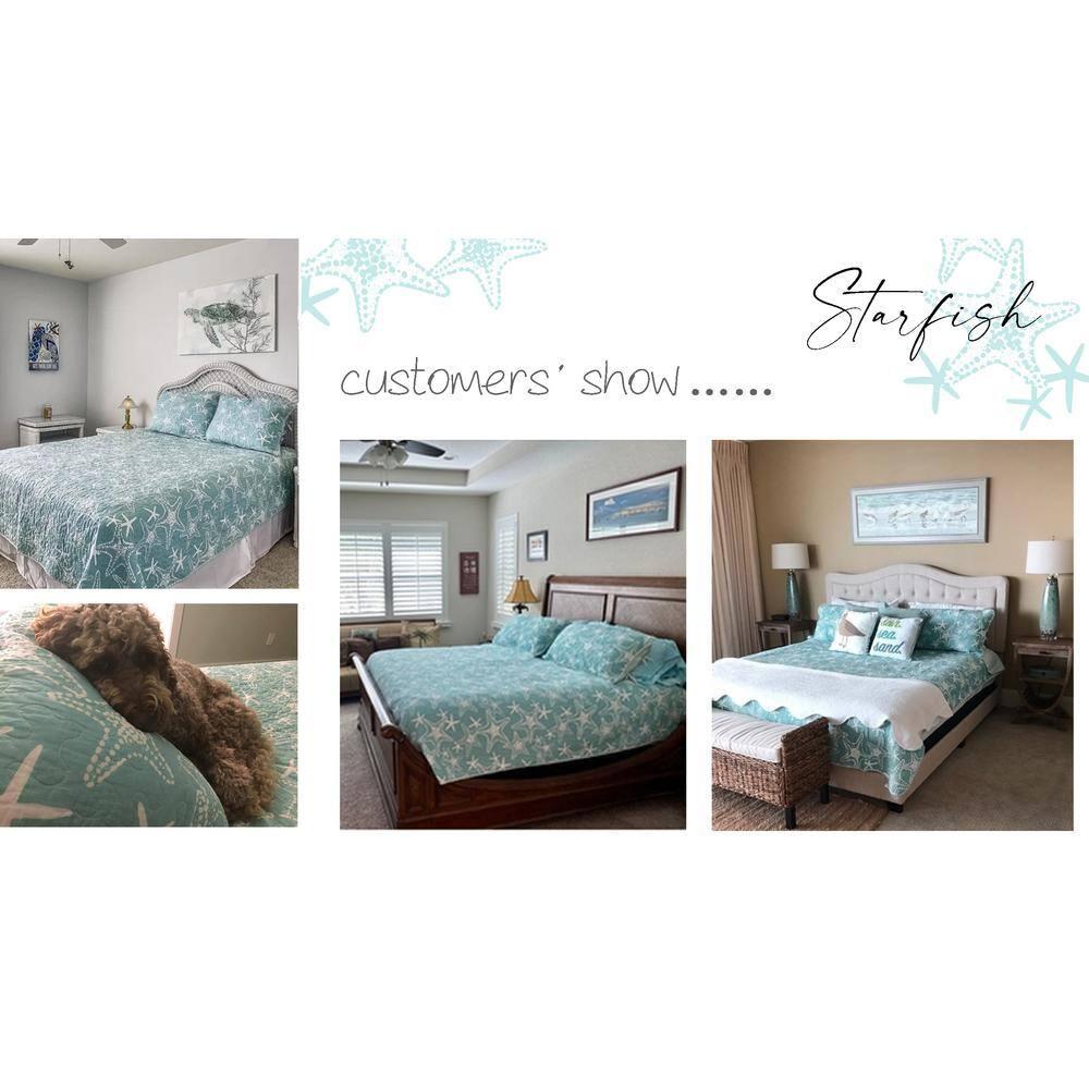 Design Studio DESIGN STUDIO Starfish Aqua All-Season Reversible Cotton Quilt Set