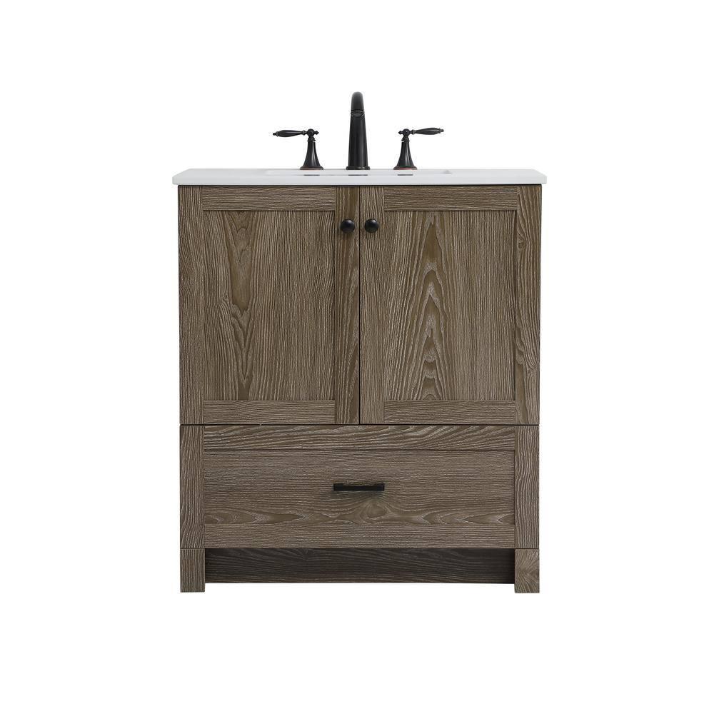 Elegant Kitchen and Bath Elegant Kitchen and Bath 30 Inch Single Bathroom Vanity with Backsplash