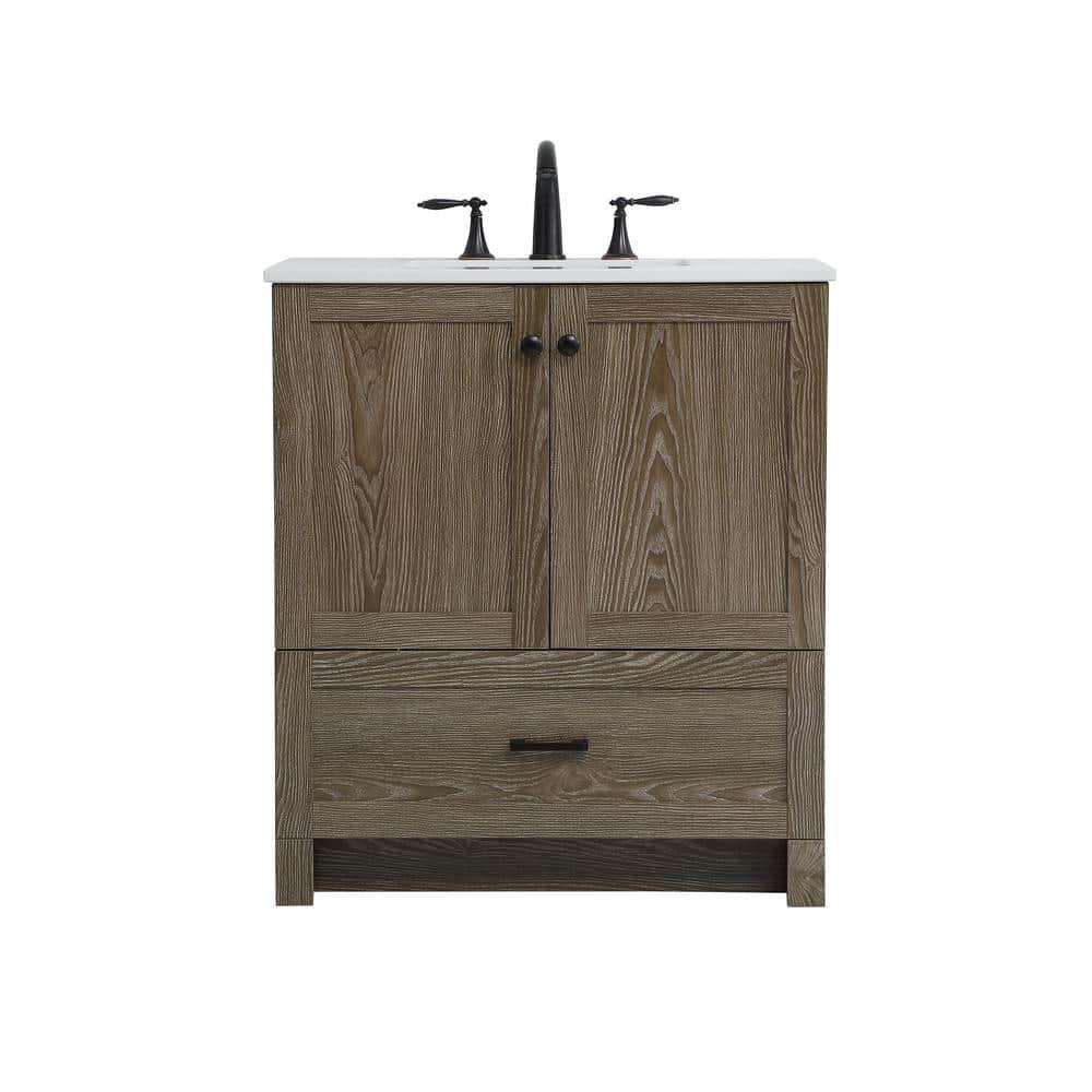 Elegant Kitchen and Bath Elegant Kitchen and Bath 30 Inch Single Bathroom Vanity with Backsplash