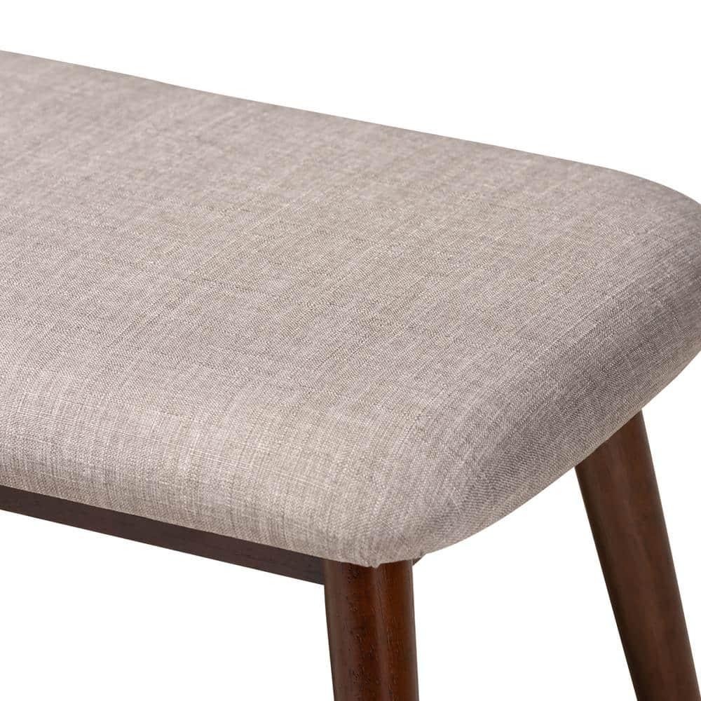 Flora Bench Light Gray/Espresso - Baxton Studio
