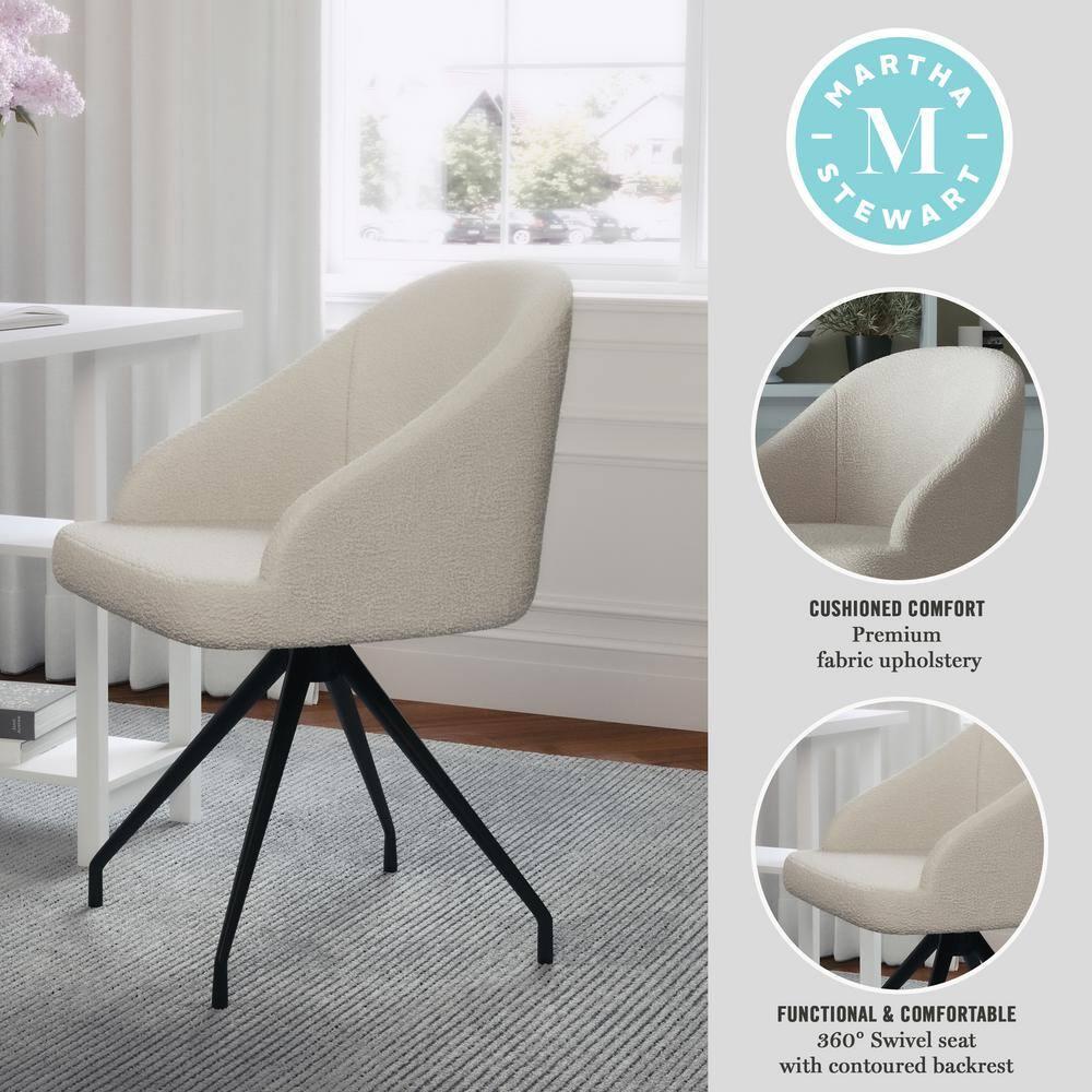 Jones Martha Stewart Sora Upholstered Stationary Swivel Home Office Chair
