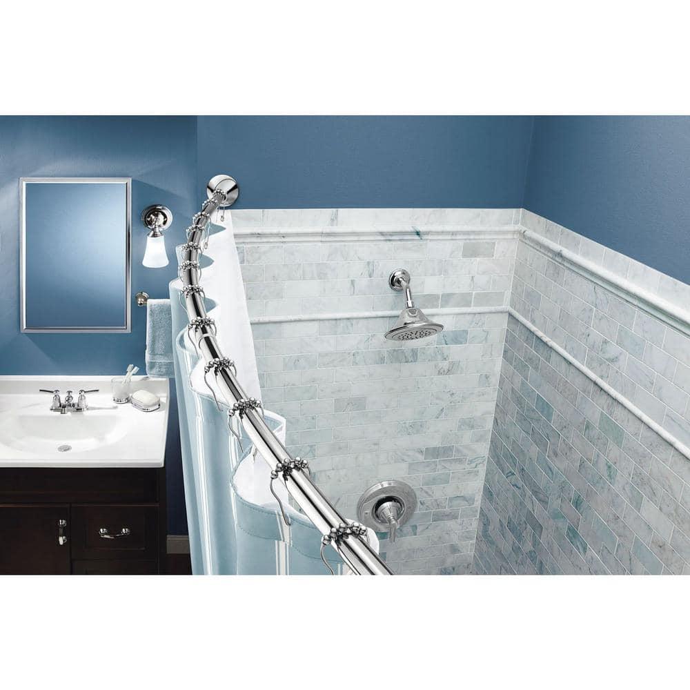 Moen 5-Foot Adjustable Tension Single Curved Shower Curtain Rod