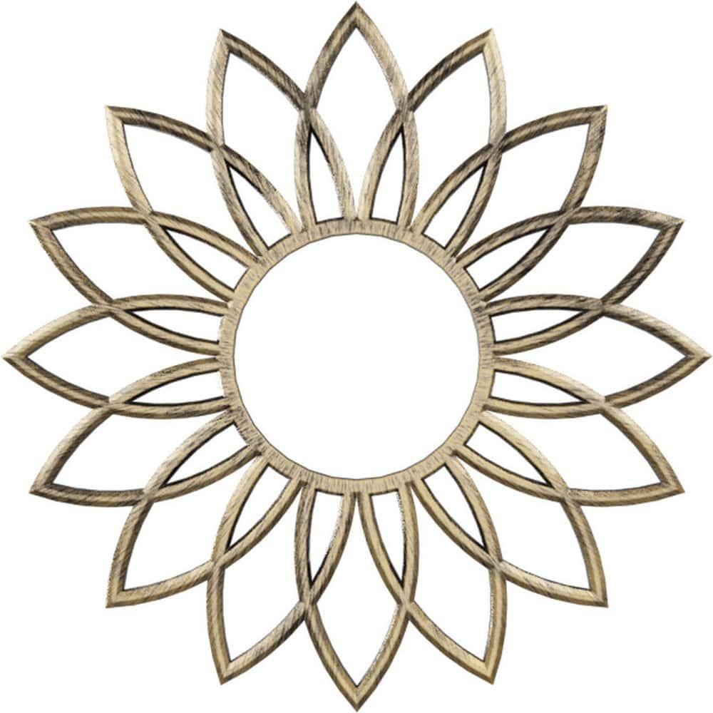 24"OD x 8 3/8"ID x 3/4"P Daisy Architectural Grade PVC Pierced Ceiling Medallion, Antiqued Pale Gold