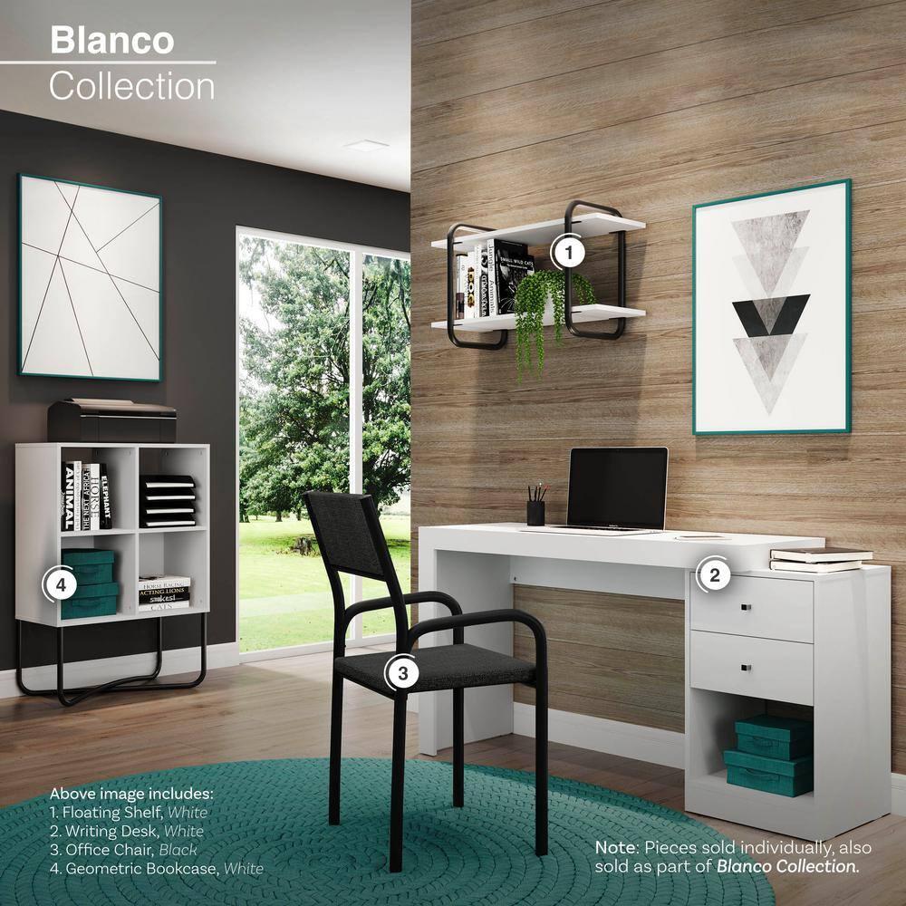 Modern Floating Wall Shelves White - Techni Mobili: 2-Tier, Steel Frame, Decorative Storage