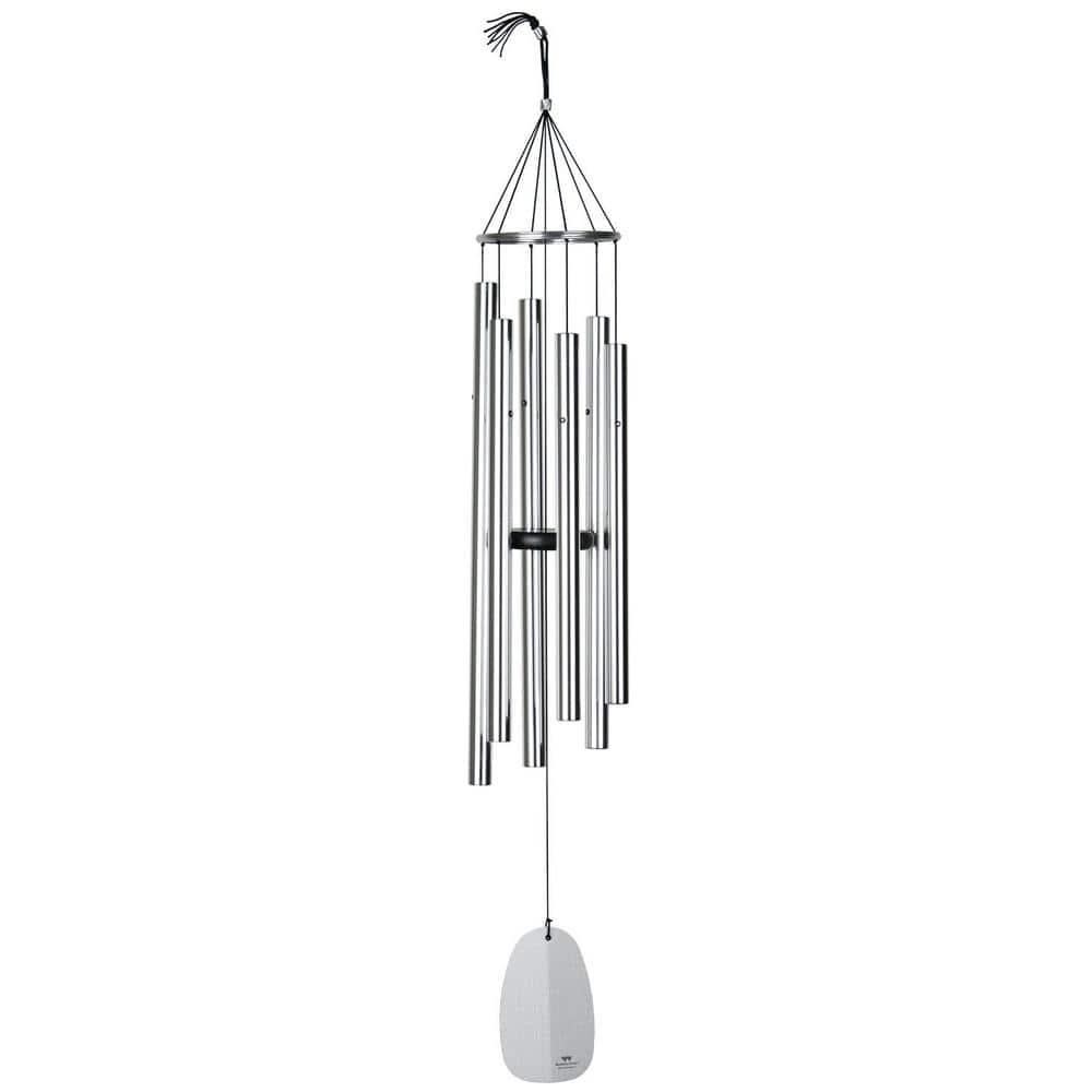 Woodstock Windchimes Bells of Paradise Silver 44", Wind Chimes For Outside, Wind Chimes For Garden, Patio, and Outdoor Decor, 44"L