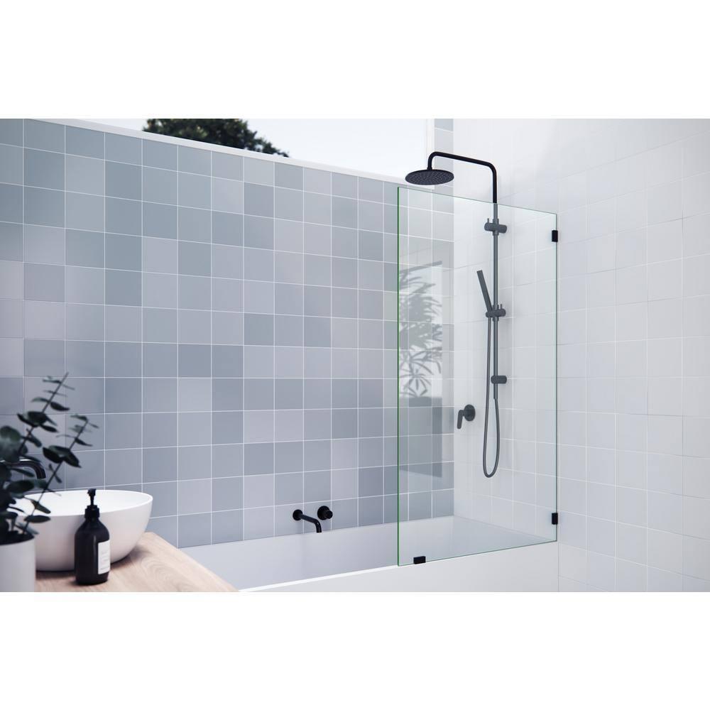 Vela 34 in. x 58.25 in. Frameless Single Fixed Bath Panel