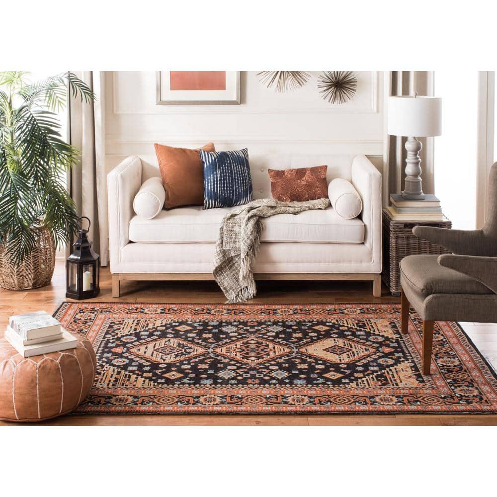 Classic Vintage CLV114 Power Loomed Area Rug - Black/Rust - 8'x10' - Safavieh.