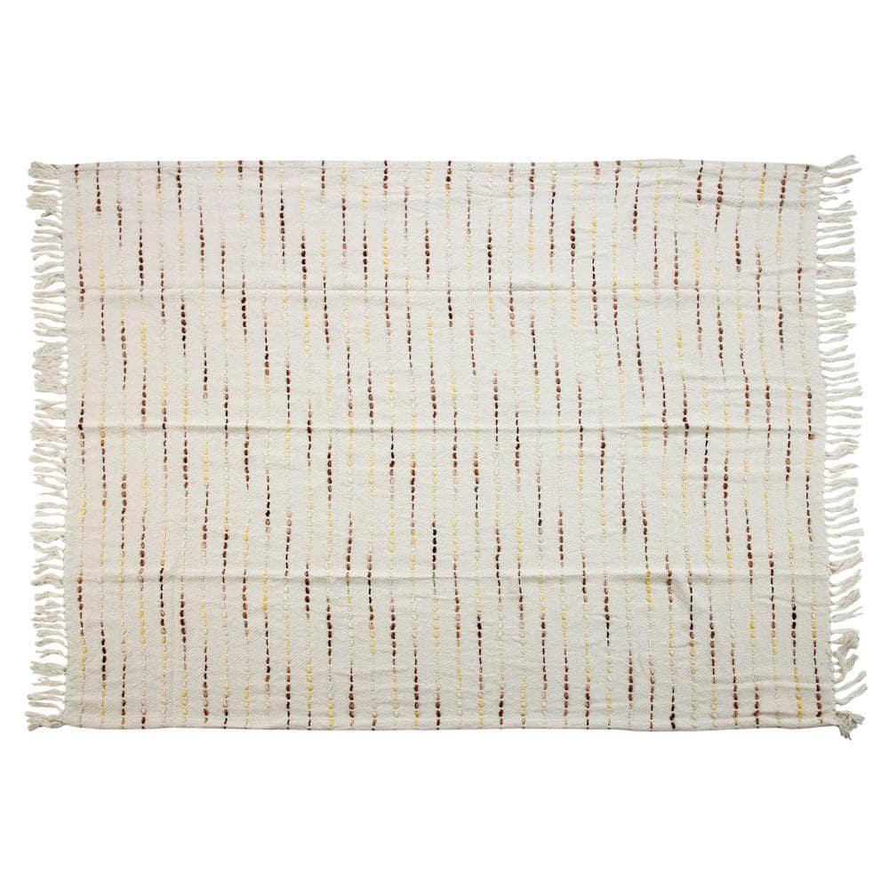 Rajani Home Deep Ombre Striped Handmade Woven Throw Blanket with Fringe