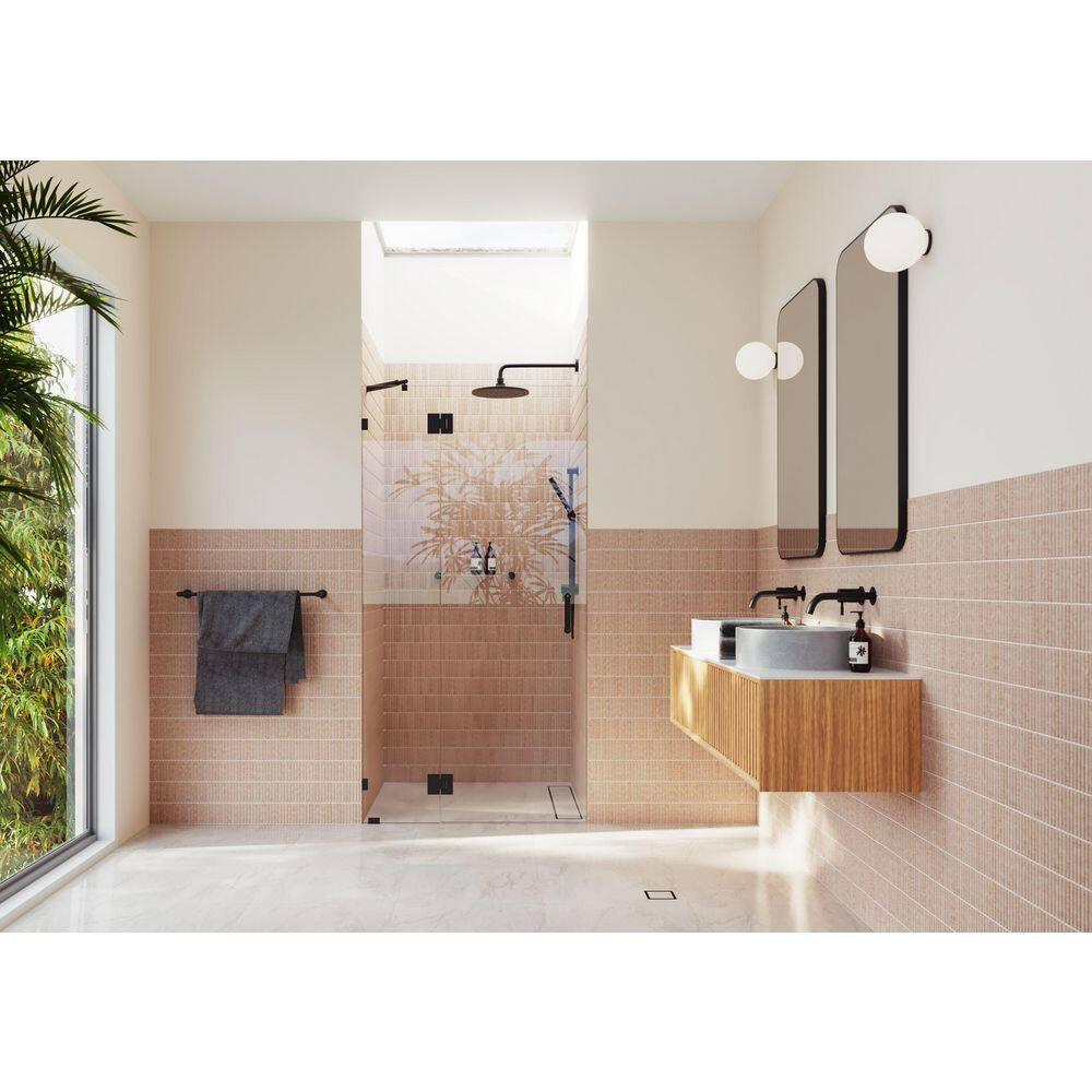 Glass Warehouse Halo 45 in. x 78 in. Frameless Glass Hinge Shower Door GW-GH-45-MB