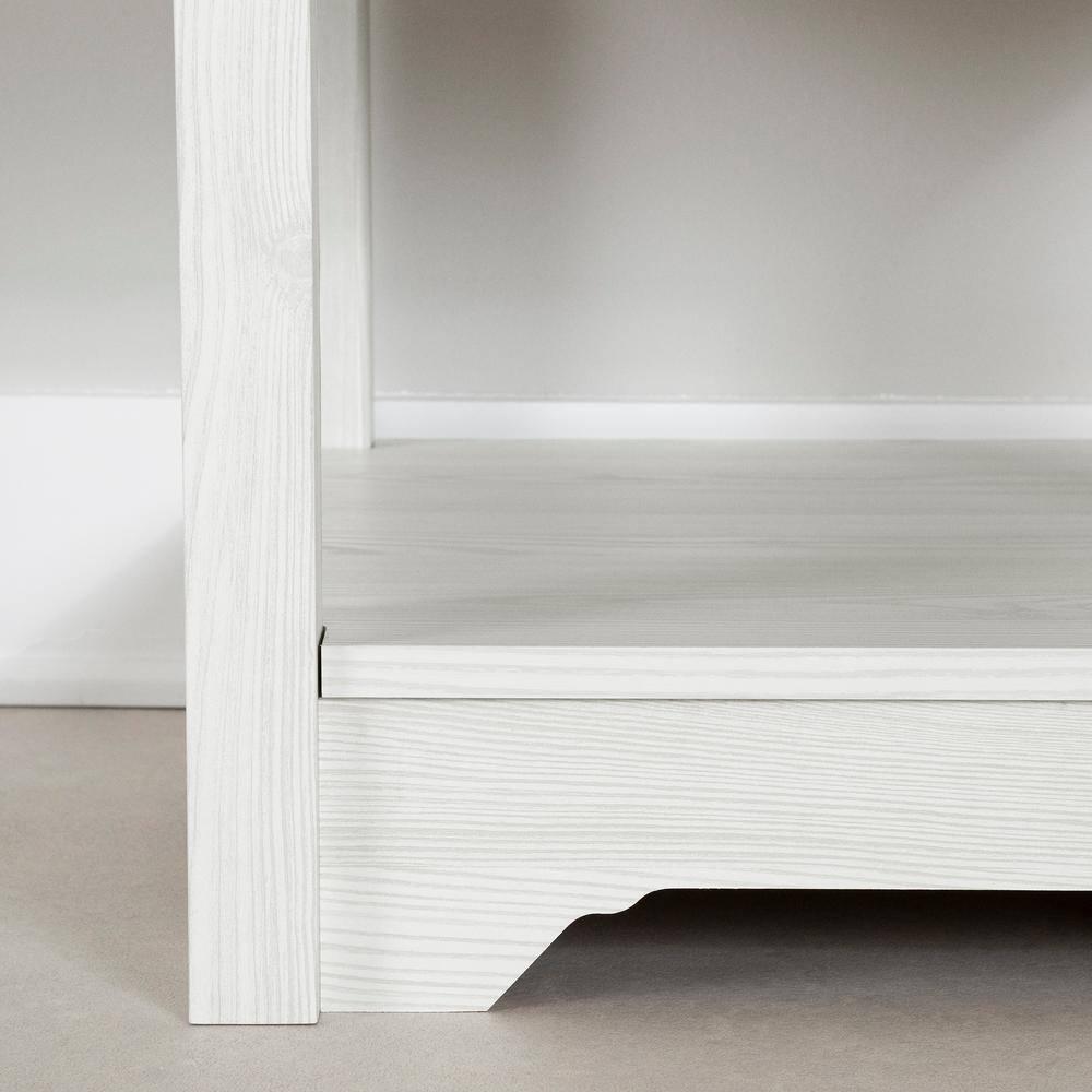 Farnel End Table White Pine - South Shore: Elegant Accent Furniture with Storage Drawer & Shelf