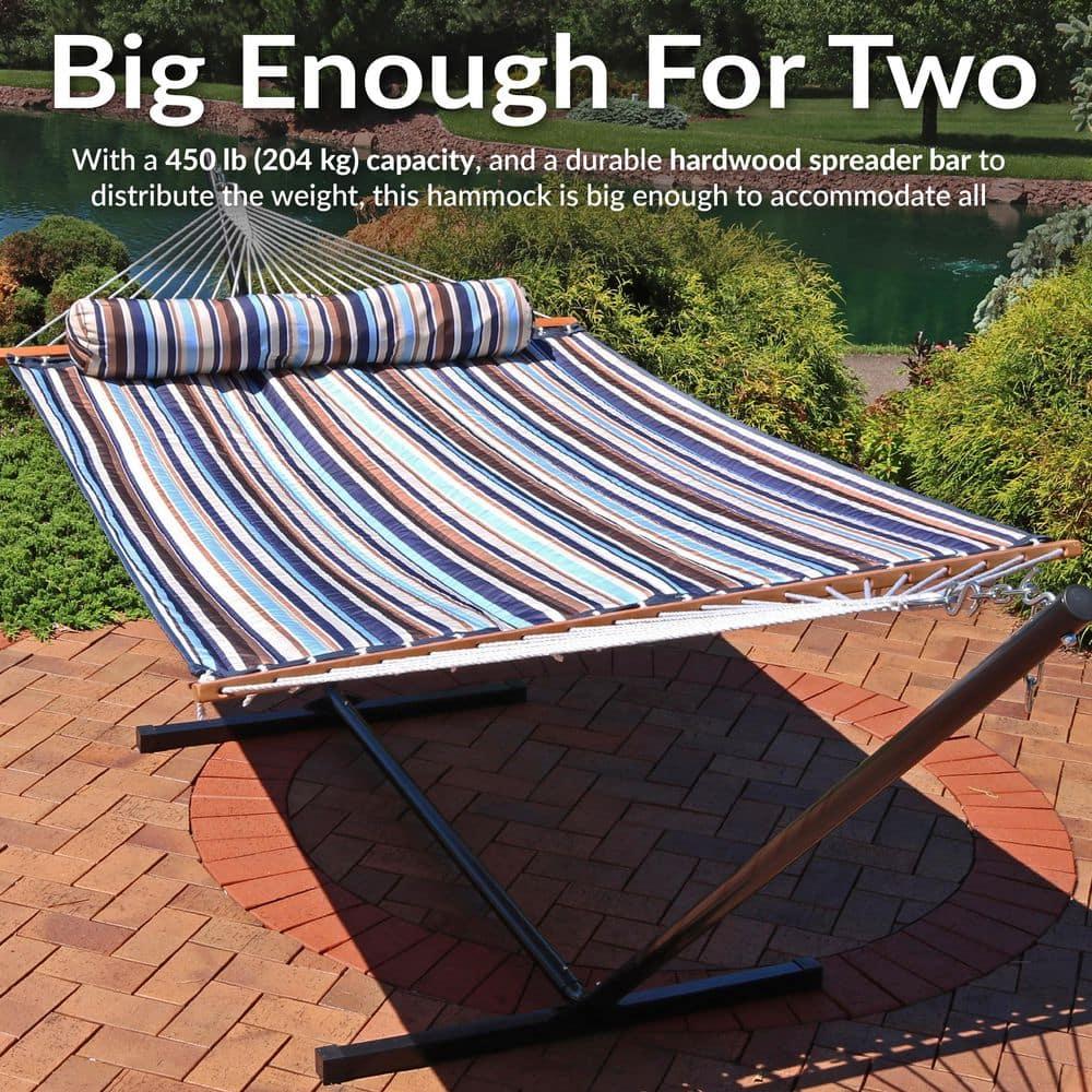 2-Person Quilted Polyester Spreader Bar Hammock