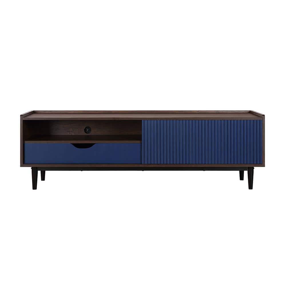 Duane Modern Ribbed TV Stand: Fits up to 55" Screens, Cable Management - Manhattan Comfort