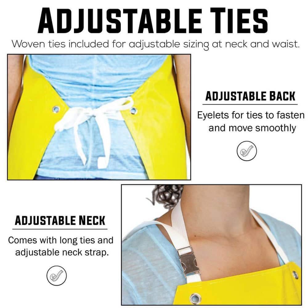 Safe Handler, Heavy Duty Nitrile Industrial Bib Apron, Chemical and Oil Resistant, Yellow