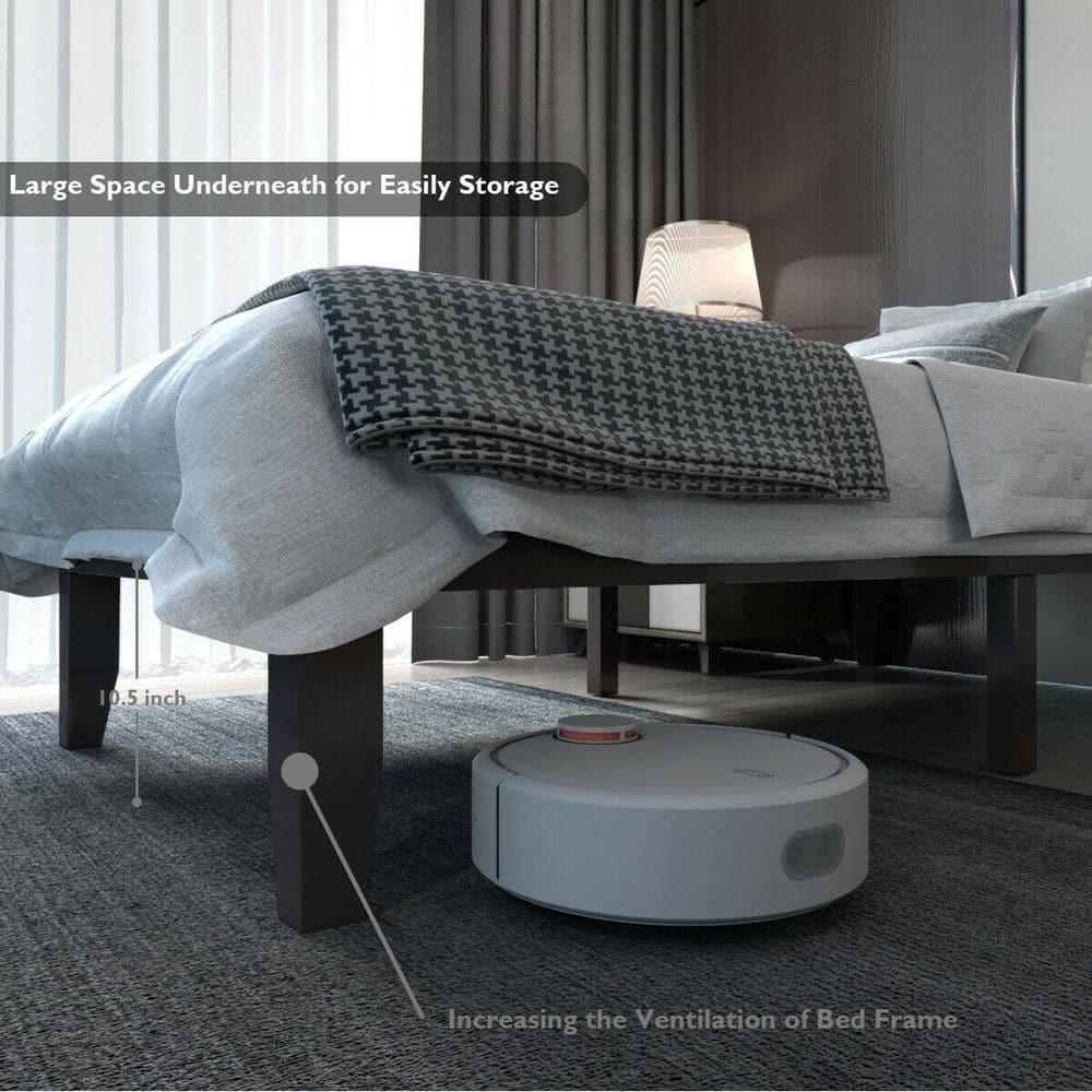 Blooming Espresso Twin Size Solid Wood Platform Bed Frame, 14-Inch Height With Slat Support