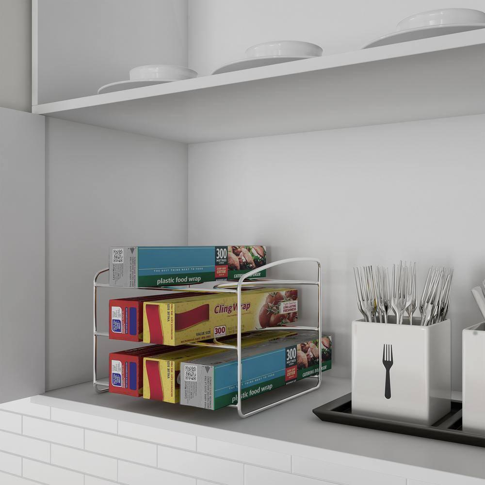 Lavish Home Iron Kitchen Wrap Storage Rack-3 Tier Pantry Organizer, Adult