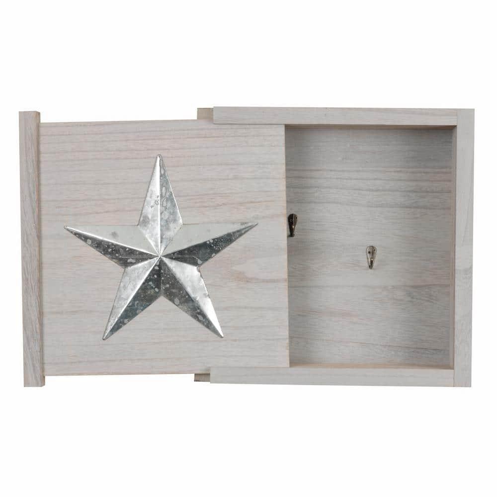 OS Home and Office Furniture Wood Wall Hanging Cabinet in Distressed Gray