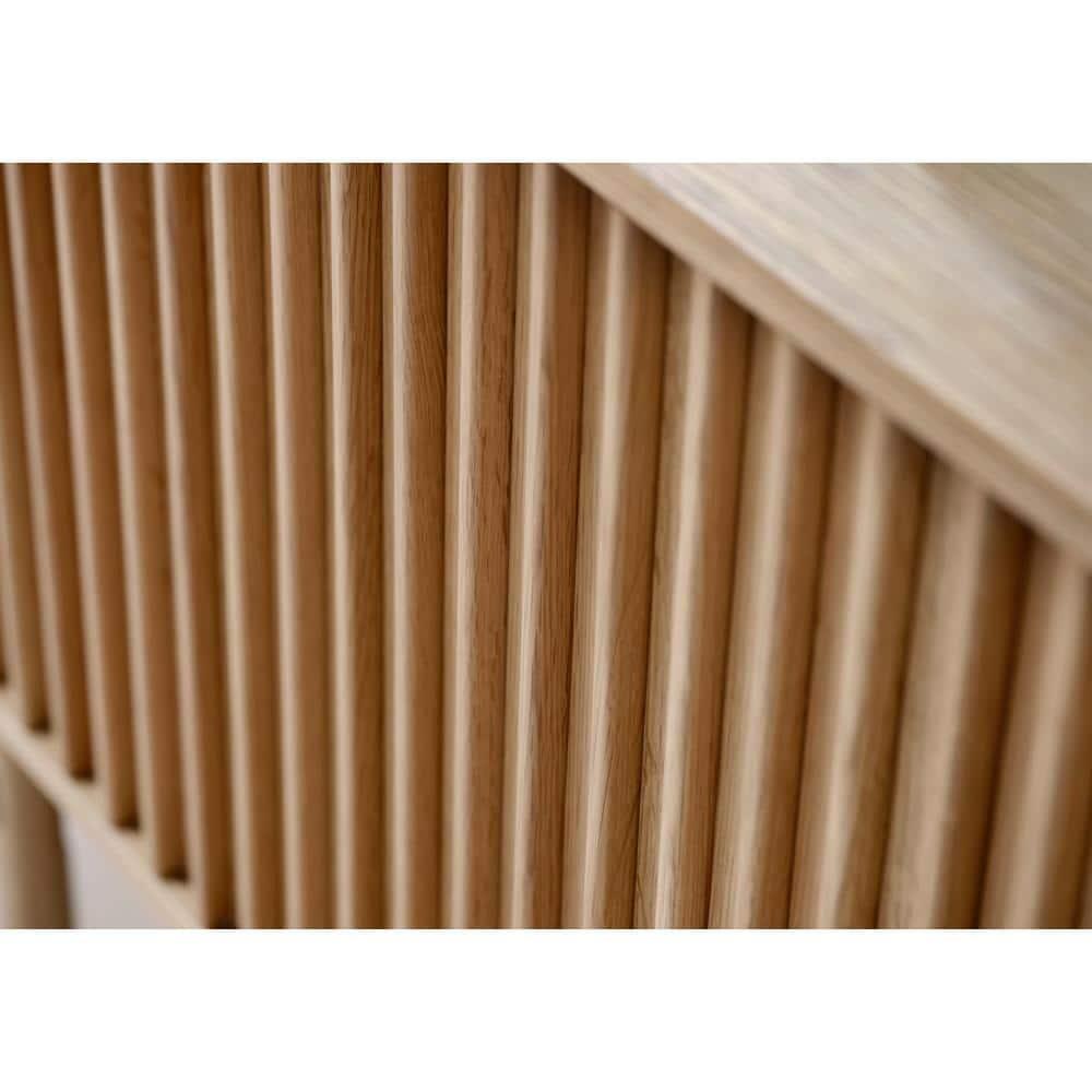 Unique Furniture Rounded Sliding Door Sideboard 63"W in Natural Oak