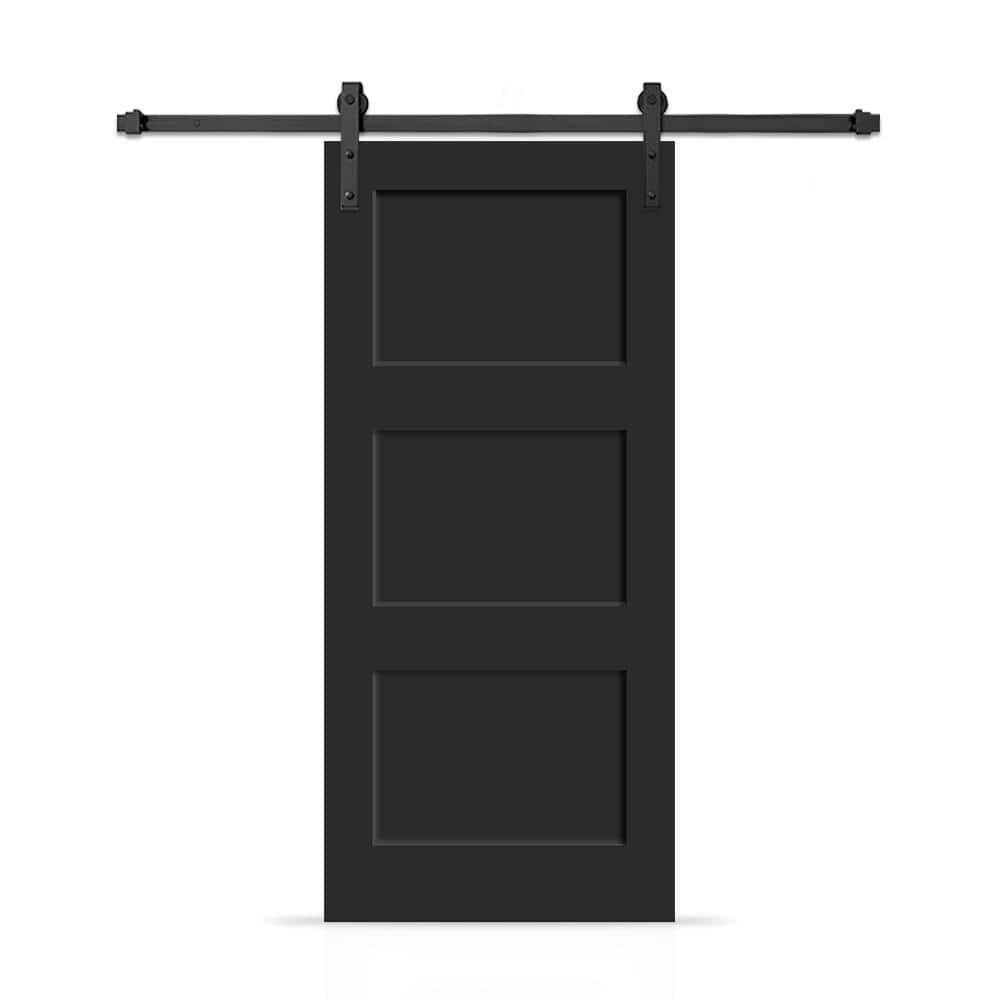Calhome 3 Panel Shaker Painted Composite Modern Interior Sliding Barn Door with Hardware Kit