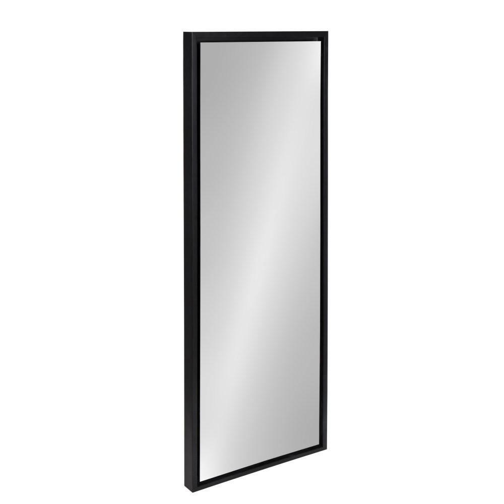 16" x 48" Evans Framed Wall Panel Mirror Black - Kate and Laurel: Contemporary Full Body, Floating Design, Easy Mount