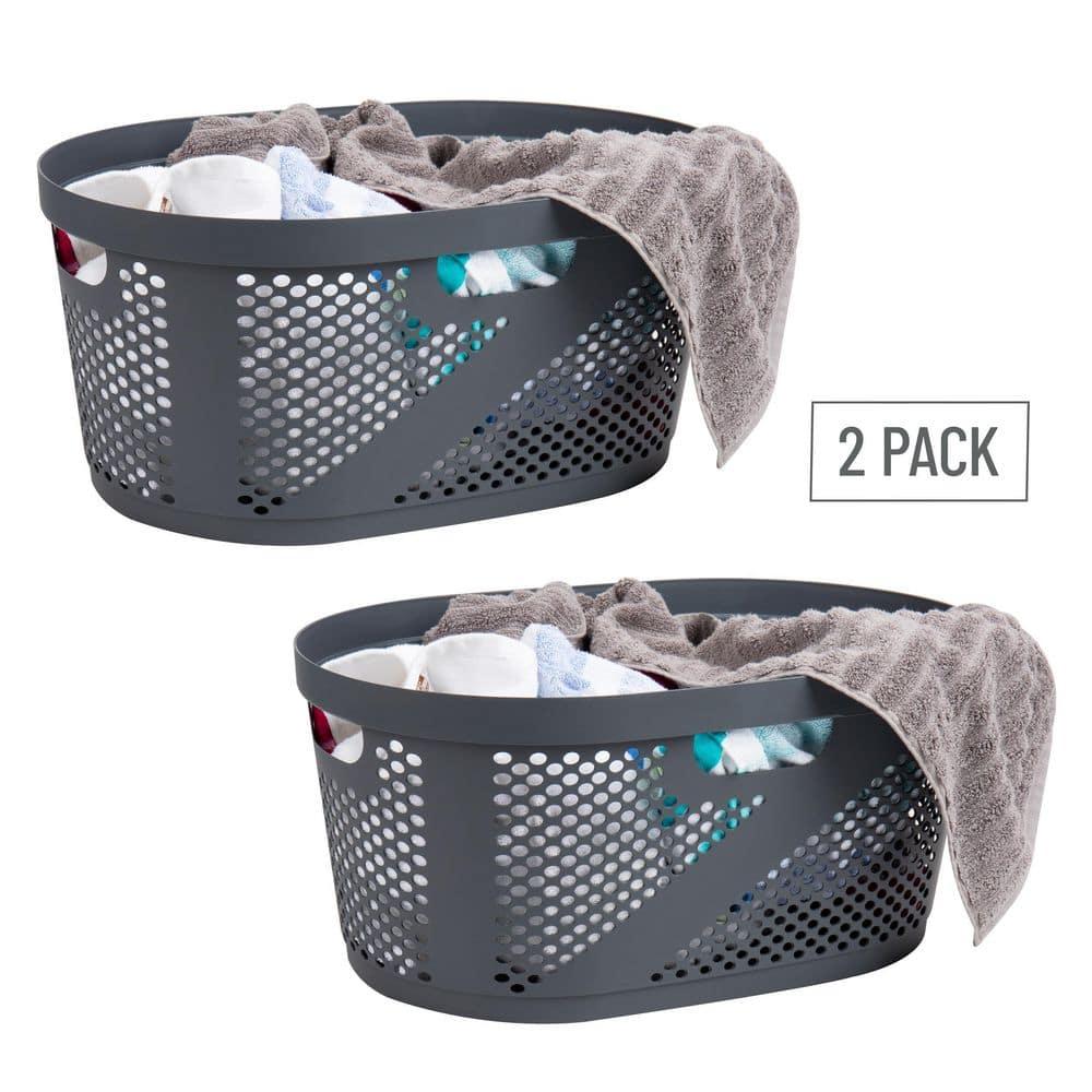 Mind Reader Mind Reader 40L Laundry Basket, Clothes Hamper, Ventilated, Plastic, 23"L x 14.5"W x 10.5"H, 2 Pack (Set of 2)