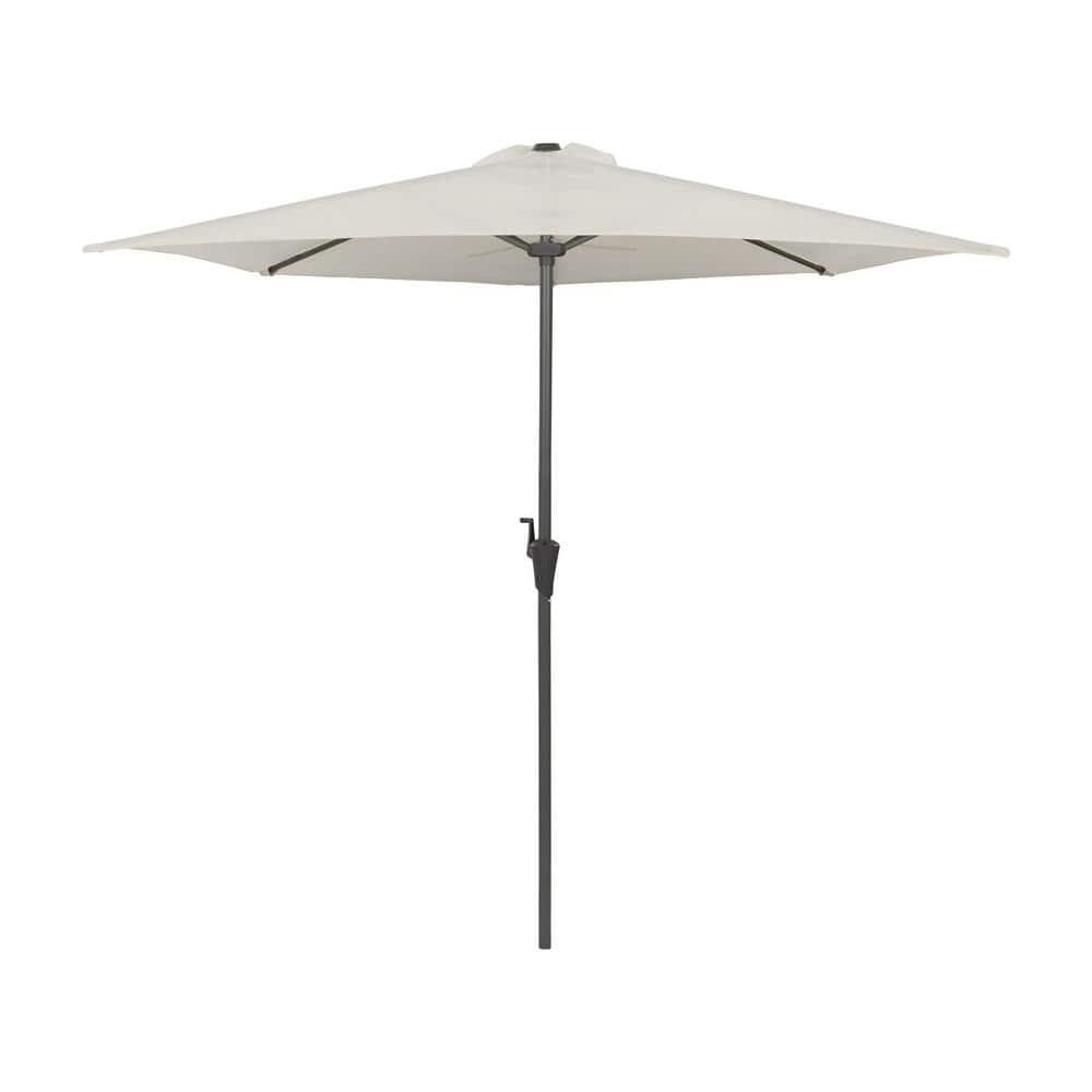 8.5'ft. Steel Market Half Patio Umbrella in Off White