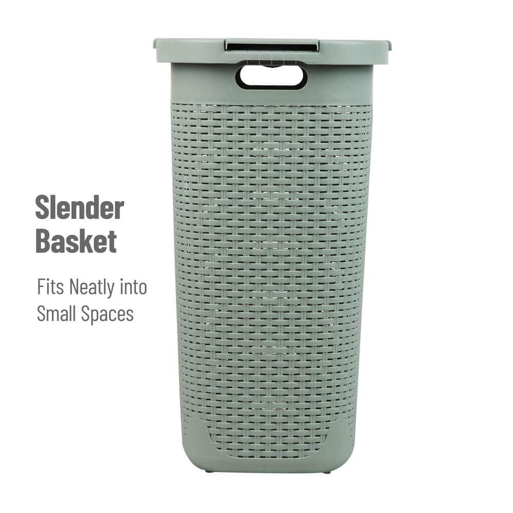 Mind Reader Mind Reader 50L Slim Laundry Hamper, Clothes Basket, Lid, Plastic