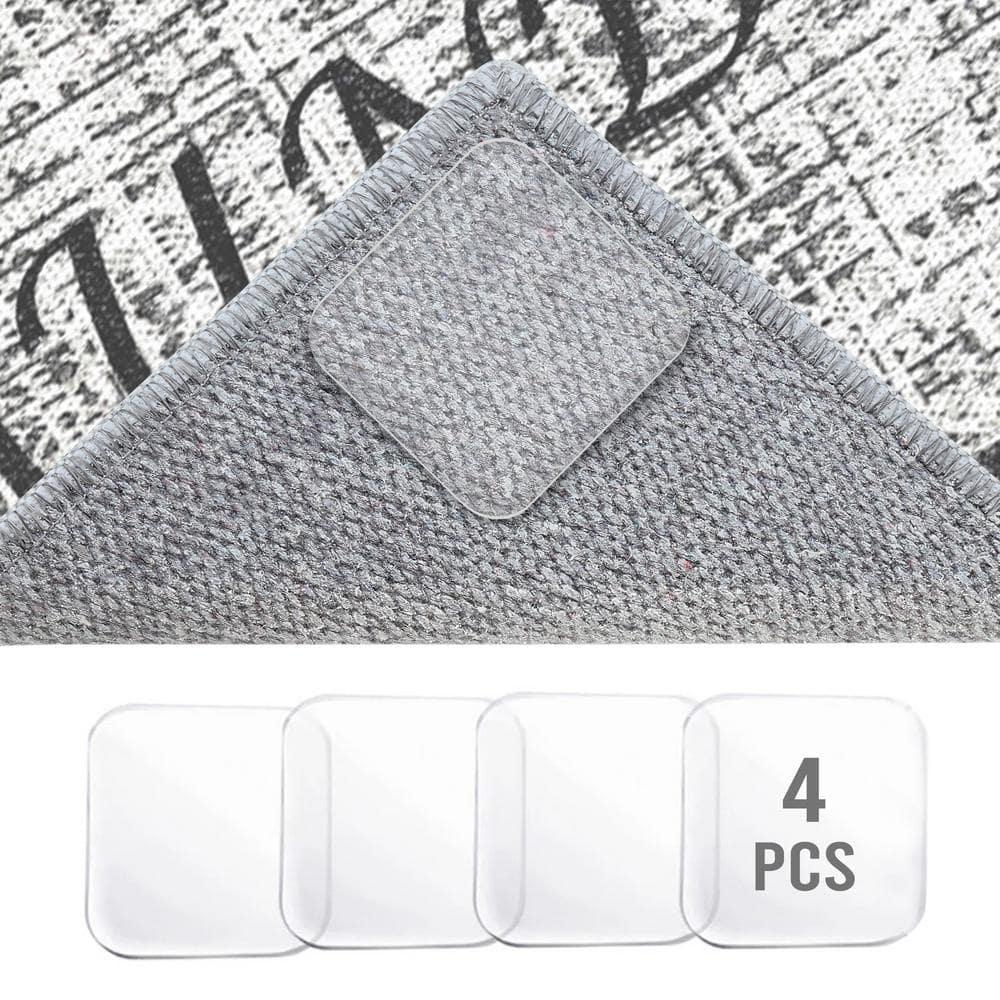 SUSSEXHOME Washable Indoor Laundry Room Rug Runner - 70 % Cotton Kitchen Floor Mat[Gray&White]