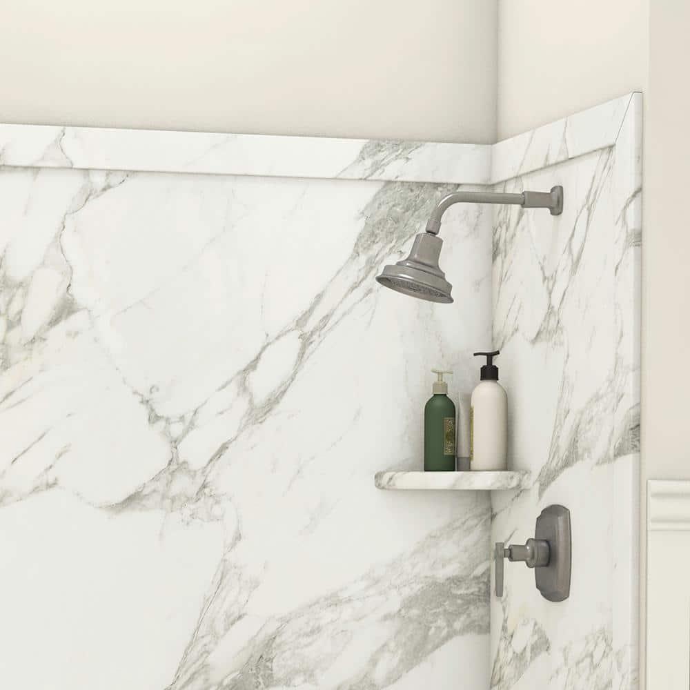 FlexStone Adaptable 60"W x 60"D x 80"H Alcove Shower Surround