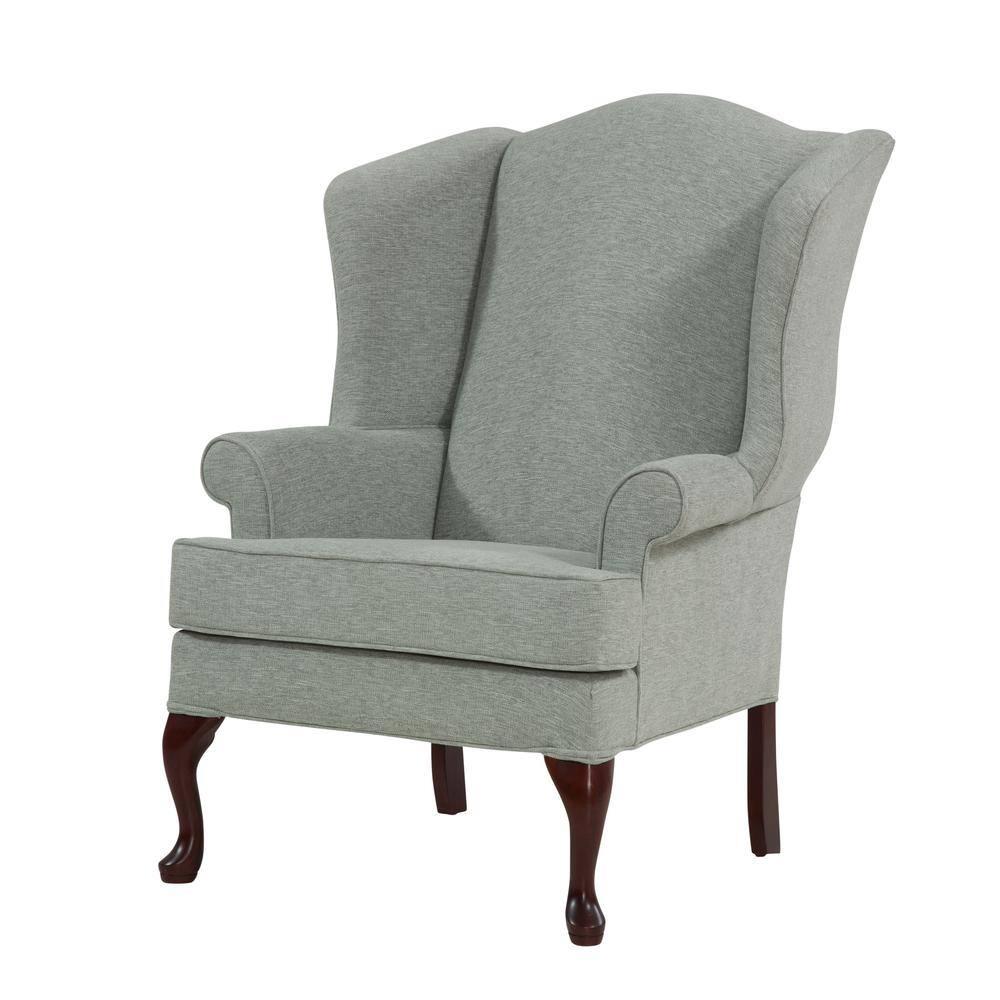Comfort Pointe Crawford Cadet Green Fabric Wing Back Accent Chair
