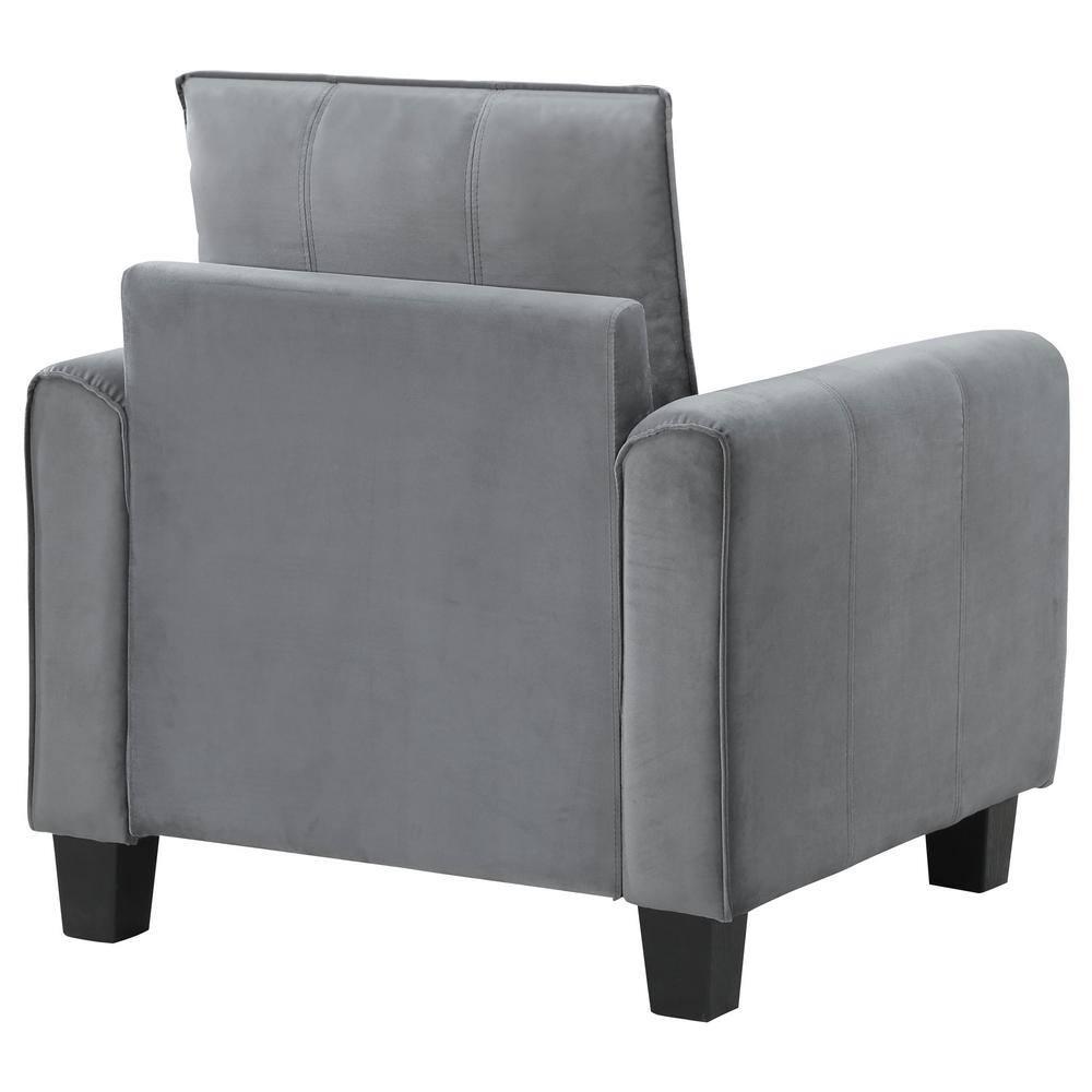 Hokku Designs Exceptional Quality - Hodierne Upholstered Rolled Arm Accent Chair Grey