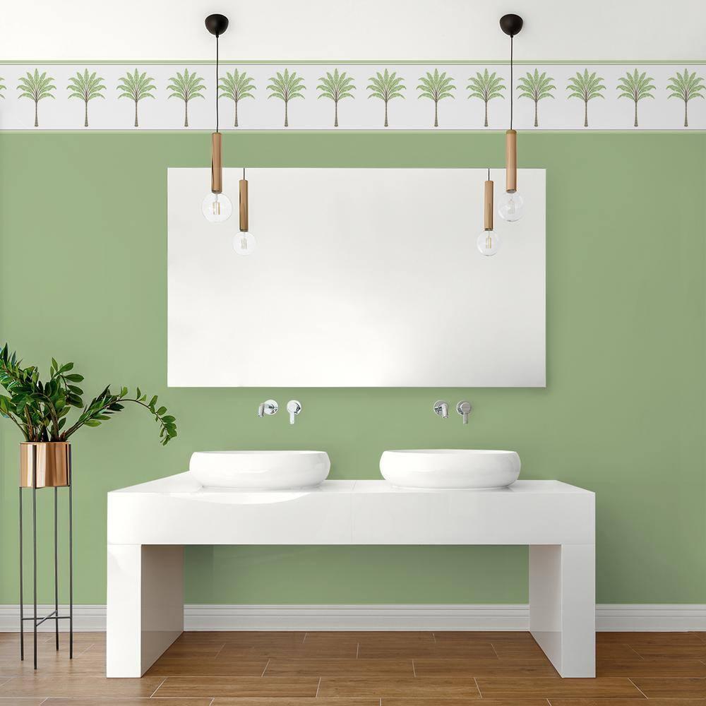 Harry & Grace Green Tea Montgomery Palm Peel and Stick Wallpaper Border