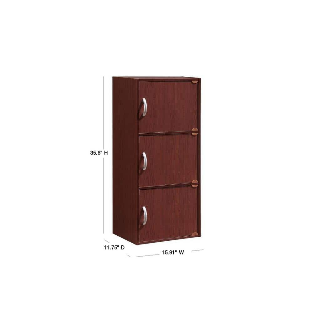 Indoor Modern Home Decorative Furniture 3-Shelf, 3-Door Bookcase