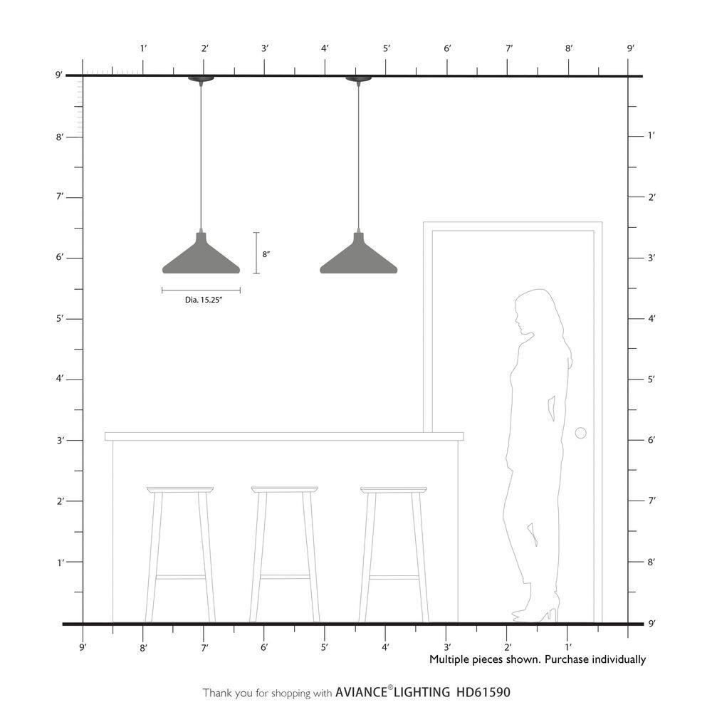 Livex Lighting Metal Shade 1 - Light Chandelier in  Black