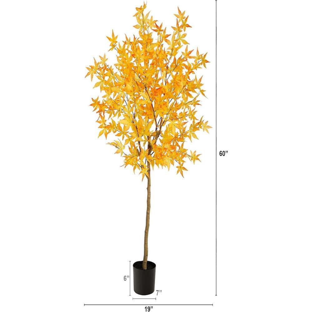 Nearly Natural 5-ft Autumn Maple Artificial Fall Tree