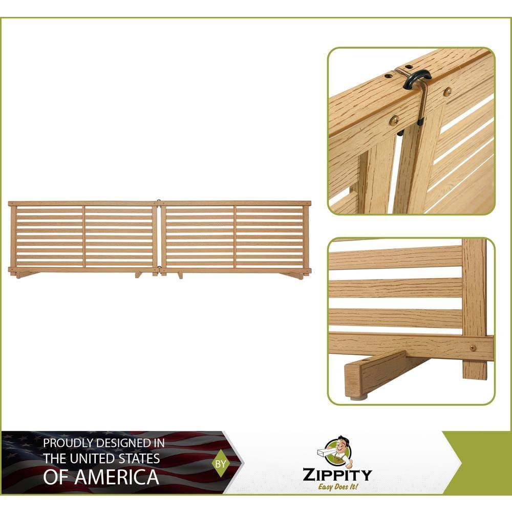 Zippity Outdoor Products 22in H x 44in W (2 Panels) Freestanding Zippity Portable Puppy Fence Kit, Cedar Color Dog Puppy Playpen, Dog Fence Outdoor for Yard, Vinyl Picket Outdoor Dog Fence, Dog Play Pen Indoors, ZP19072