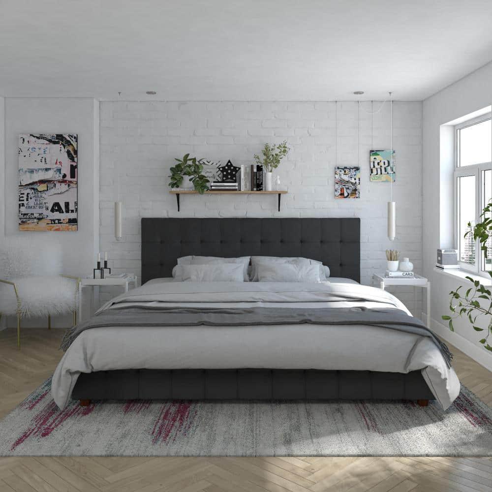 Elizabeth Tufted Upholstered Low Profile Storage Platform Bed