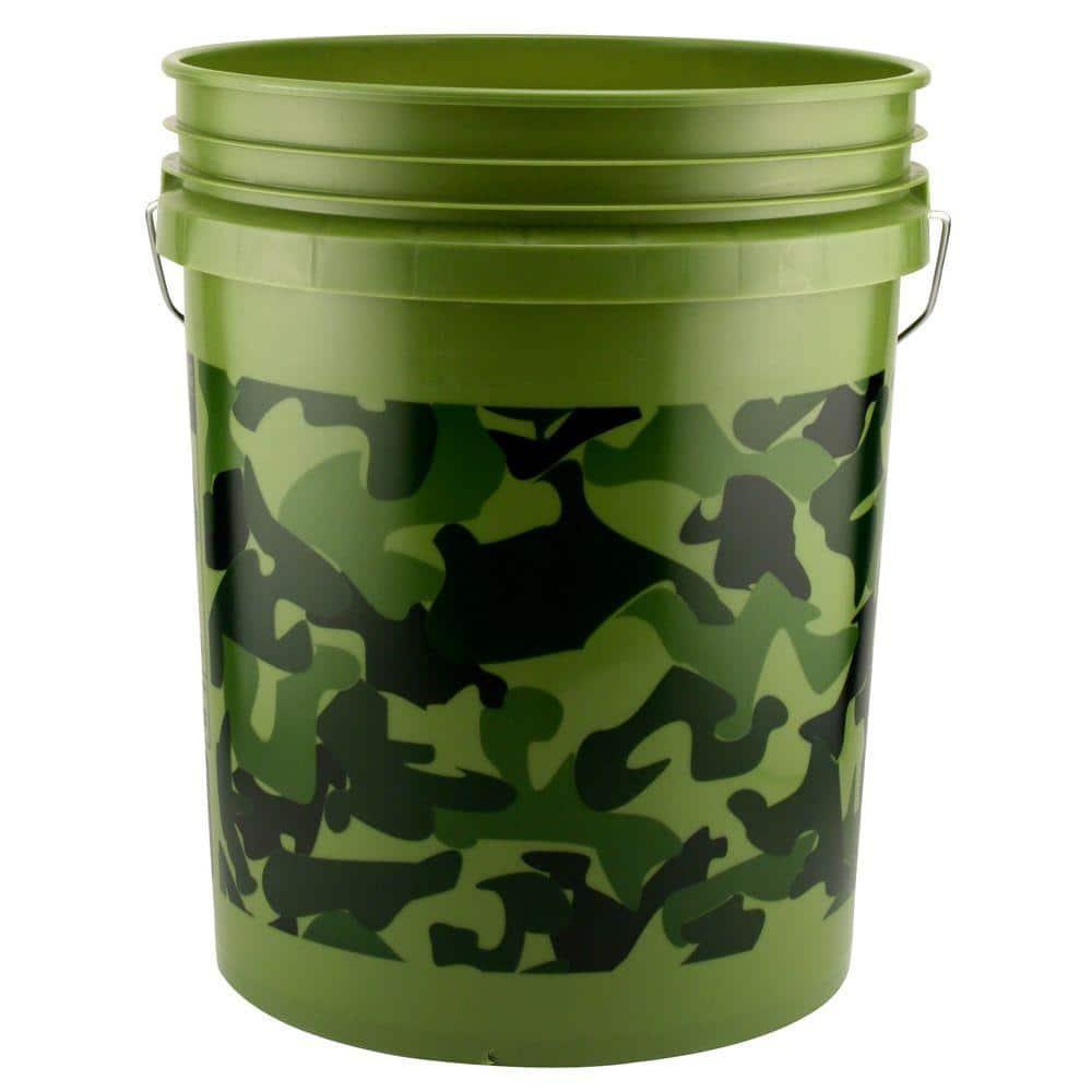Pail,5-Gal Camouflage Plastic